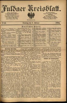 Ausgabe vom Dienstag, den 06. Februar 1894.