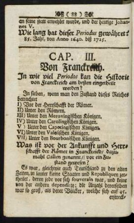 Cap. III. Von Franckreich.