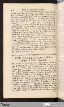 XXII. Von der Heiligung und dem christlichen Wandel überhaupt.