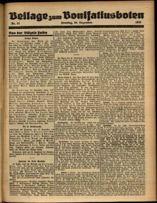 Zweite Ausgabe vom Sonntag, den 20. Dezember 1931.