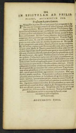 In Epistolam Ad Philippenses, Argumentum ...