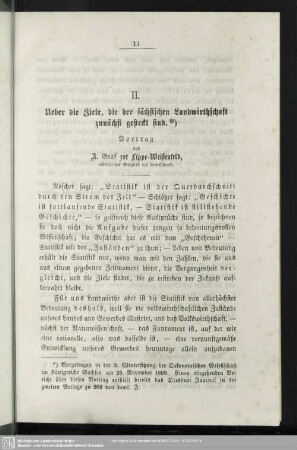 II. Ueber die Ziele, die der sächsischen Landwirthschaft zunächst gesteckt sind.