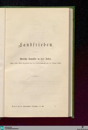 10: Der Landfrieden. Die Prinzessin von Ahlden. Die Vögel