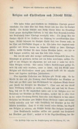 144-156 Religion und Christenthum nach Albrecht Ritschl