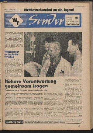 Betriebszeitung 'WF-Sender', Nr.21/1968 (7. Juni 1968)