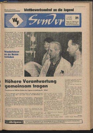 Betriebszeitung 'WF-Sender', Nr.21/1968 (7. Juni 1968)