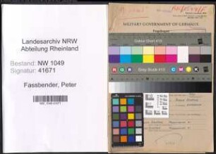Entnazifizierung Peter Fassbender , geb. 05.03.1902 (Bueroangestellter)