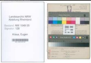 Entnazifizierung Eugen Kraus , geb. 11.03.1918 (Pianist)