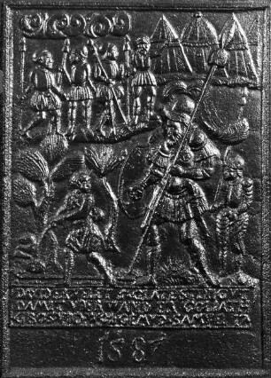 Ofenplatte mit biblischer Szene