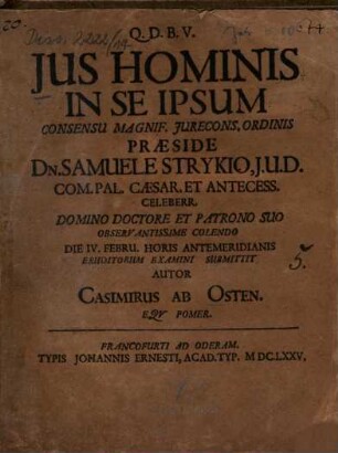 Jus Hominis In Se Ipsum