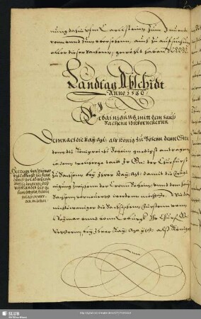 Landtags Abschidt Anno 1586