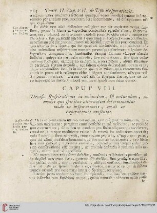 Caput VIII: Divisio Respirationis in animalem […]