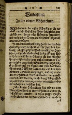 Einleitung zu der vierten Abhandlung.