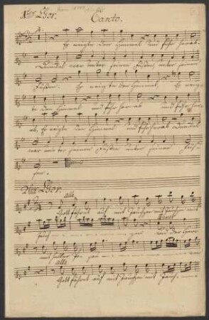 3 Kantaten. Auszüge; Coro, orch, bc