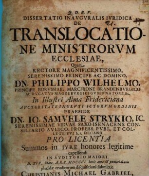 De translocatione ministrorum ecclesiae