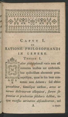 Caput I. De Ratione Philosophandi In Genere