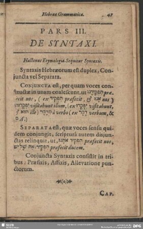 Pars III. De Syntaxi