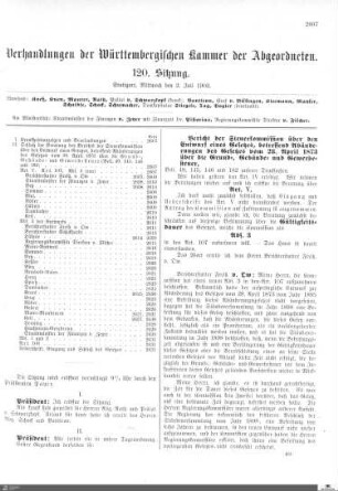 120. Sitzung, Stuttgart, 2.7.1902