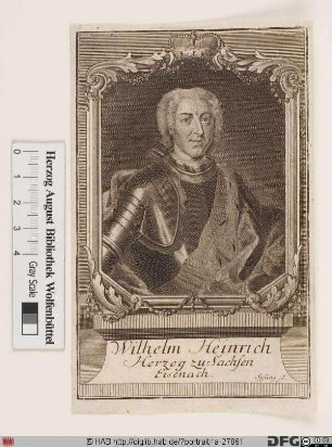 Bildnis Wilhelm Heinrich, letzter Herzog zu Sachsen-Eisenach (reg. 1729-41)