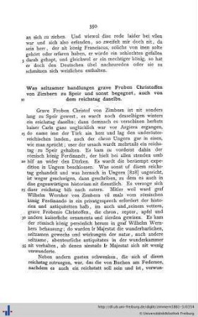 Was seltzamer handlungen grave Froben Christoffen von Zimbern zu Speir und sonst begegnet, auch von dem reichstag daselbs.