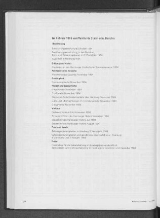Im Februar 1985 veröffentlichte Statistische Berichte