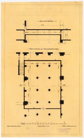 Warenhaus Wertheim, Berlin (?): Teilgrundriss Keller, 1:100