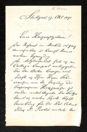 Brief  E. Fraas