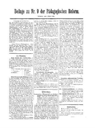 Mitteilungen : (Fortsetzung aus dem Hauptblatt) ; Beilage zu Nr. 9 der Pädagogischen Reform