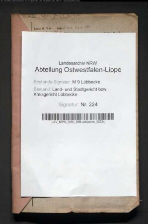 Erblasser: Kleine Beeck, Friedrich Wilhelm; Erblasser: Kleine Beeck, Marie Charlotte, geb. Horstmeier: