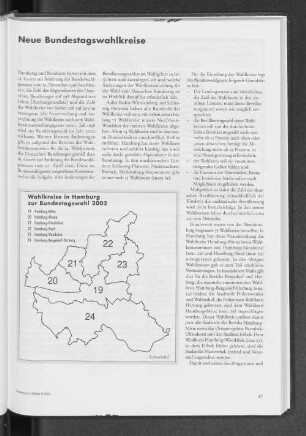 Wahlkreise in Hamburg zur Bundestagswahl 2002