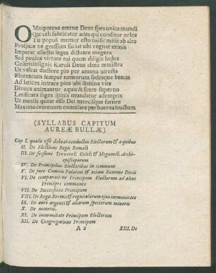 Syllabus Capitum Aureae Bullae