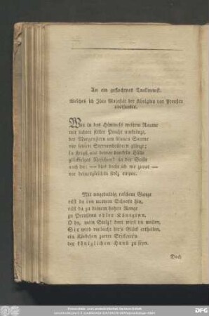[24.] An ein geflochtnes Taubennest. Welches ich Ihro Majestät der Königinn von Preußen übersandte.