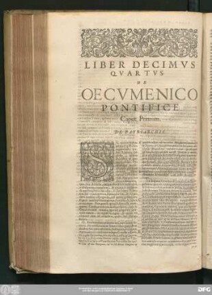 Caput Primum. De Patriarchis.