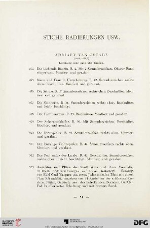 Stiche, Radierungen usw. (Nr.494-543)
