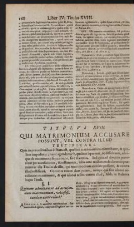 Titulus XVIII. Qui Matrimonium Accusare Possunt, Vel Contra Illud Testificari