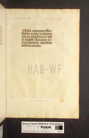 Liber yconomico[rum] Arestotelis tracta[n]s de gubernatio[n]e re[rum] domestica[rum] cu[m] [com]me[n]to magistri Johannis versoris legentium aspectibus multum amenus