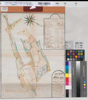 Isselhorst (Gütersloh) Teilung der Ostenheide 1771 100 Ruten = 13,3 cm 47 x 35,5 kol. Zeichnung Gebr. Graf(f)s Spez.Verz. Markenkarten XI Nr. 33