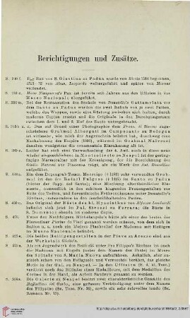 Berichtigung und Zusätze
