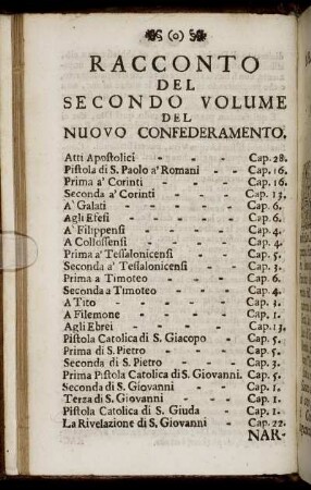 Racconto Del Secondo Volume del Nuovo Confederamento.