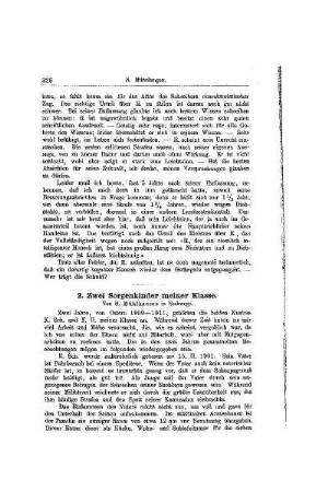 Zwei Sorgenkinder meiner Klasse : [Mitteilungen]
