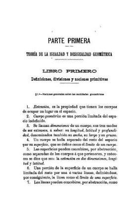 Parte Primera. Teoria De La Igualdad Y Desigualdad Geométrica.
