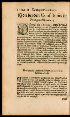 Von beyden Consistoriis zu Leipzig und Wittenberg.