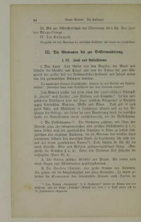 III. Die Germanen bis zur Völkerwanderung
