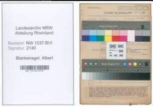 Entnazifizierung Albert Blankenagel , geb. 07.03.1915 (Polizeibeamter)