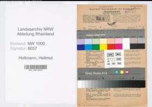 Entnazifizierung Hellmut Holtmann, geb. 18.02.1916 (Ingenieur)