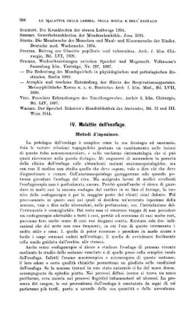 IV. Malattie dell´esofago.