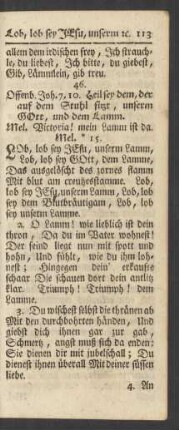 46. Offenb. Joh. 7,10. Heil sey dem, der auf dem Stuhl sitzt, unserm GOtt, und dem Lamm. Mel. Victoria! mein Lamm ist da. Mel. 15.