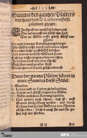 Summa des gantzen Psalters