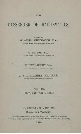 9: Messenger of mathematics