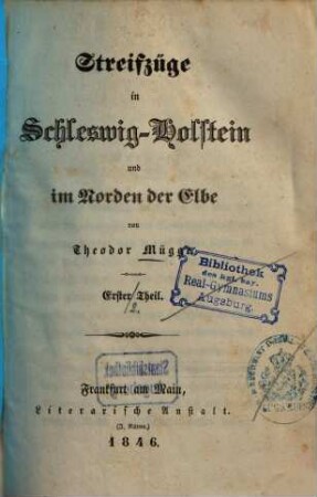 Streifzüge in Schleswig-Holstein und im Norden der Elbe, 1